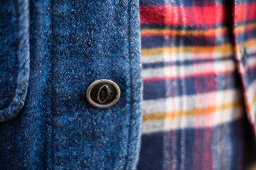 Fabric detail shot and horn button