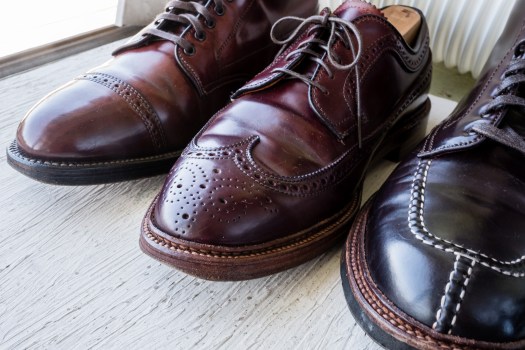 As color 8 shell cordovan lightens, the leather shows great character.