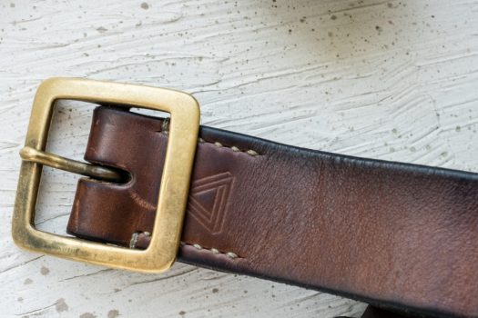 Hollows Leather Rail Belt in Horween Natural Chromexcel