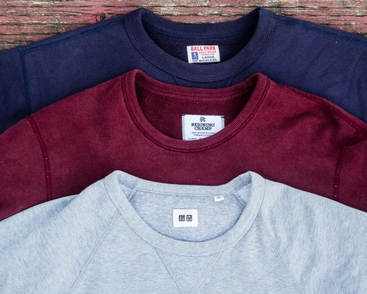 The Real McCoy’s, 3sixteen, and Reigning Champ Crewneck Sweatshirt Comparison Review