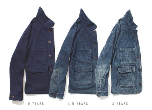 Evolution of the Apolis Chore Coat over 3 years with very very many washes.